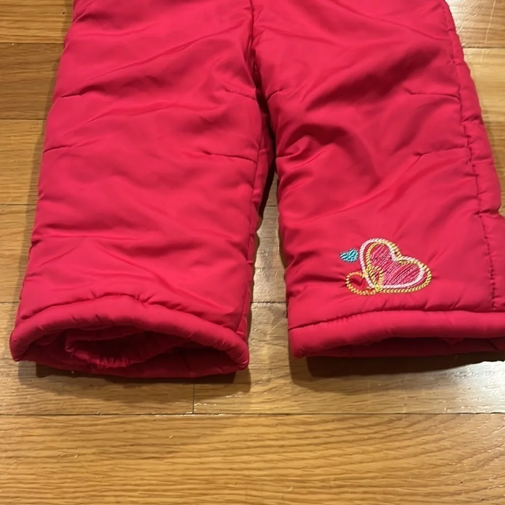Pink platinum girls bib pink snow pants size 12 months .